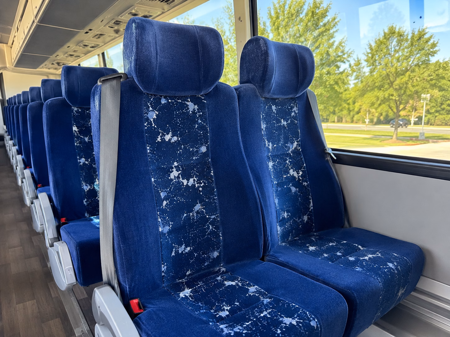 pasadena charter bus rental interior