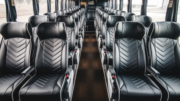 55 passenger charter bus inside lancaster